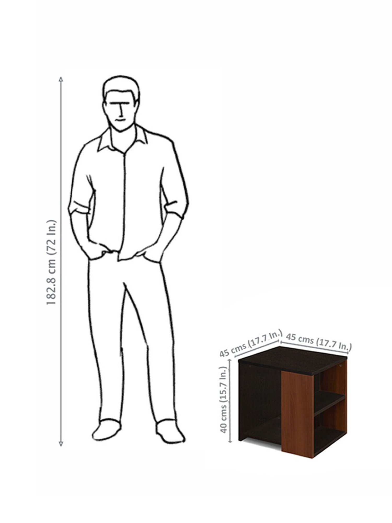 Delite Kom Duo Flowery Wenge Engineered Wood Side Table