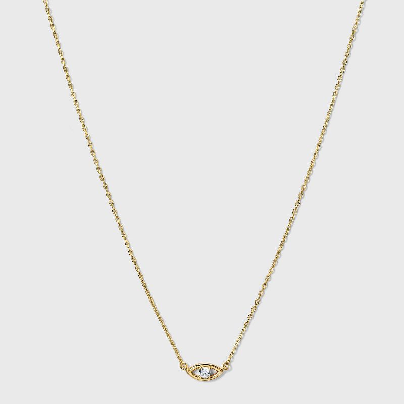 SUGARFIX by BaubleBar 14K Gold Plated Delicate Evil Eye Pendant Necklace - Gold