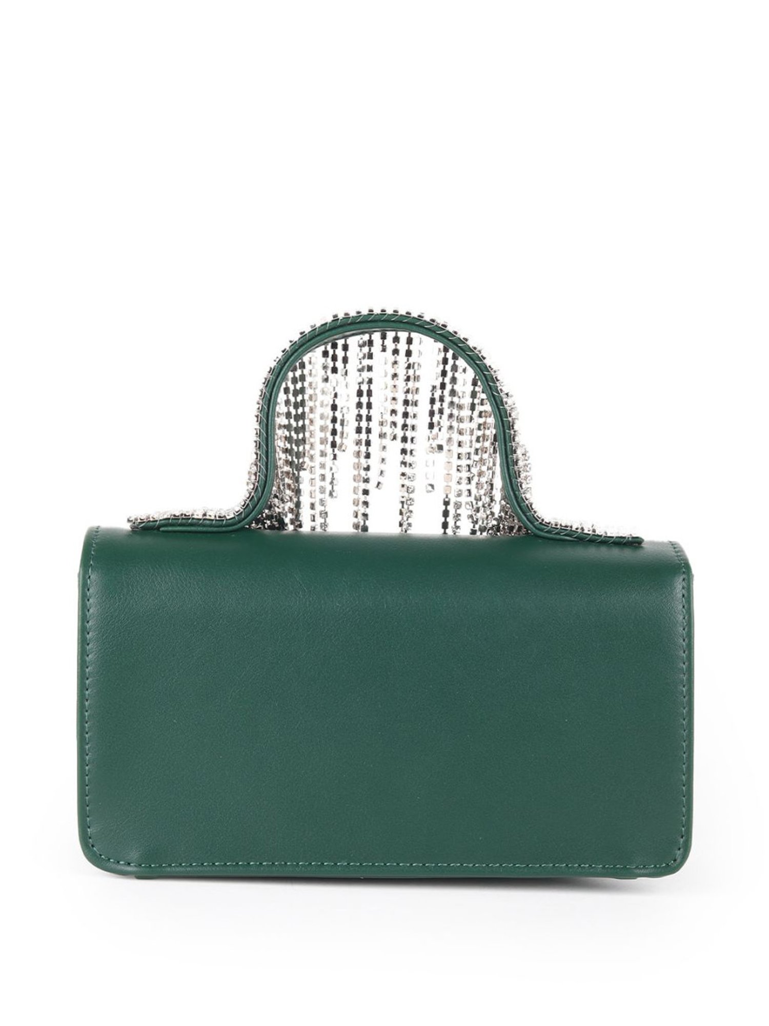 Odette Green PU Embellished Clutch