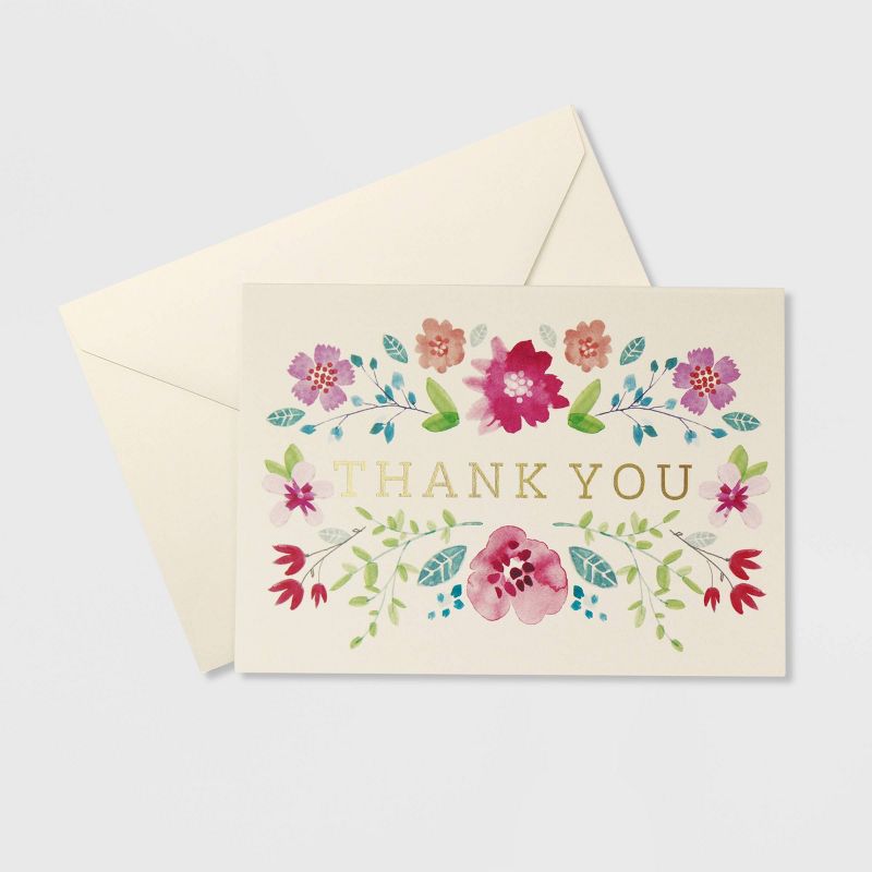 24ct Ditsy Floral Blank Thank You Cards