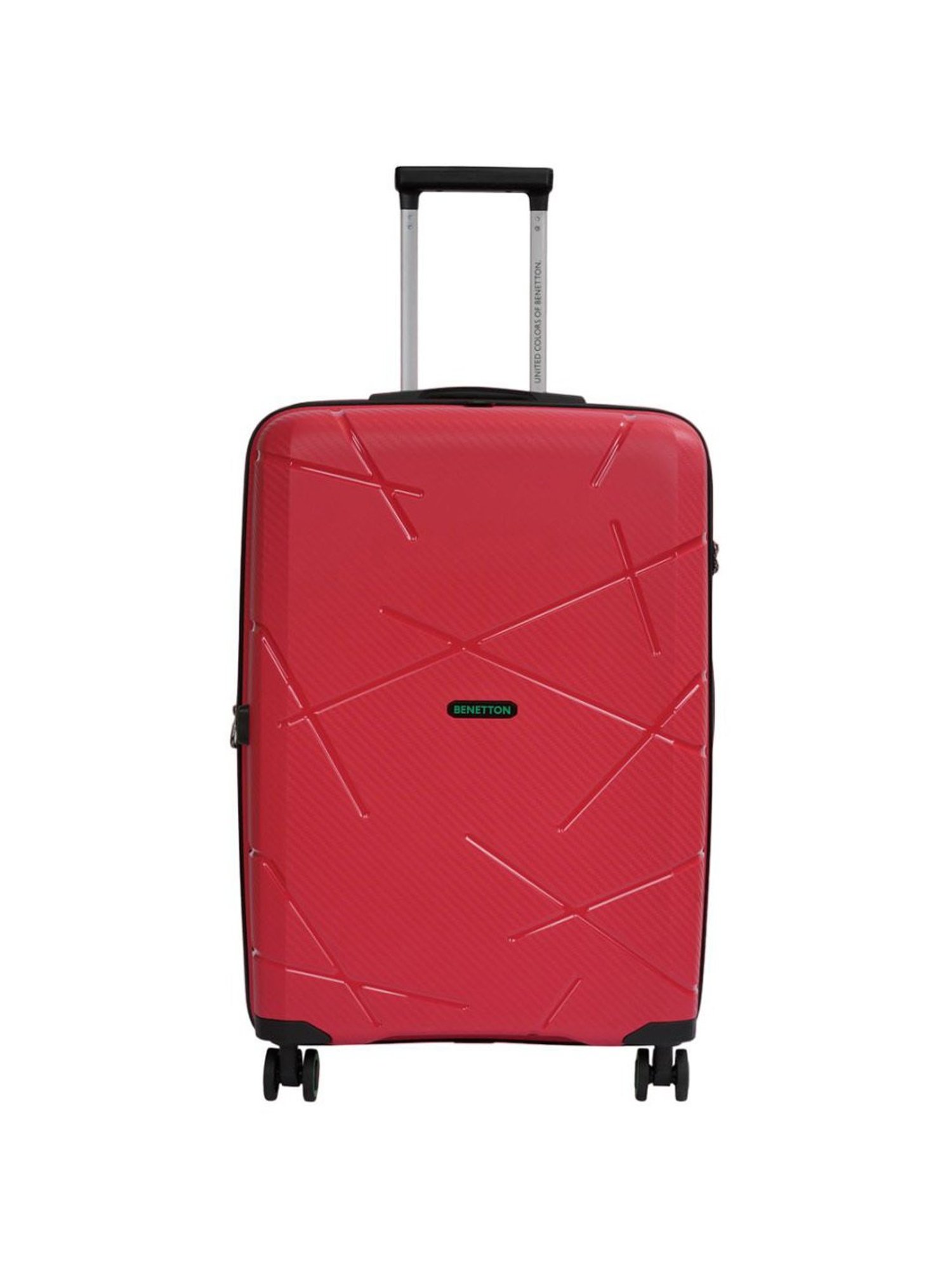 United Colors of Benetton Moonstone Red Textured Hard Large Trolley Bag - 78 Cm