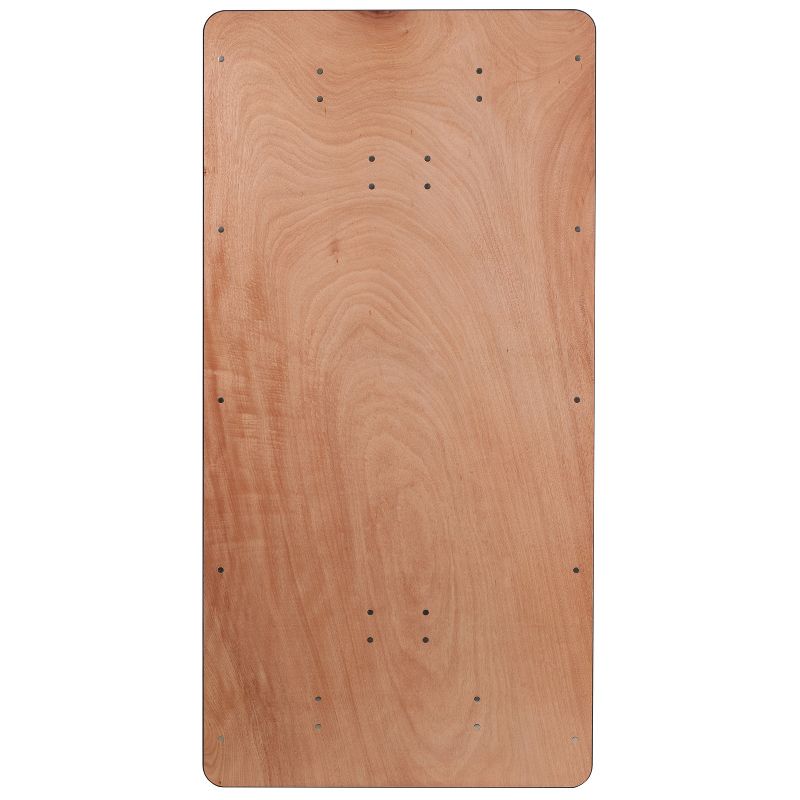 Emma and Oliver 6-Foot Rectangular Wood Folding Banquet Table with Clear Coated Finished Top