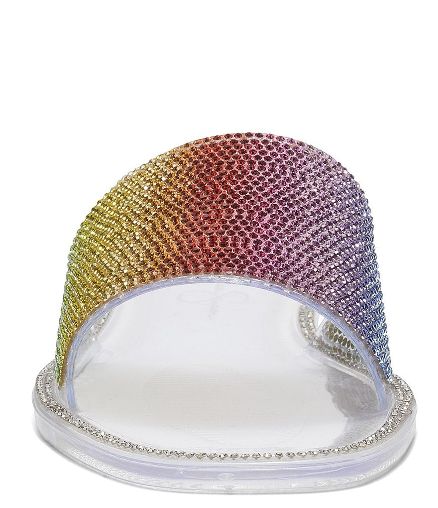 Jessica Simpson Kassime Rainbow Embellished Jelly Slides