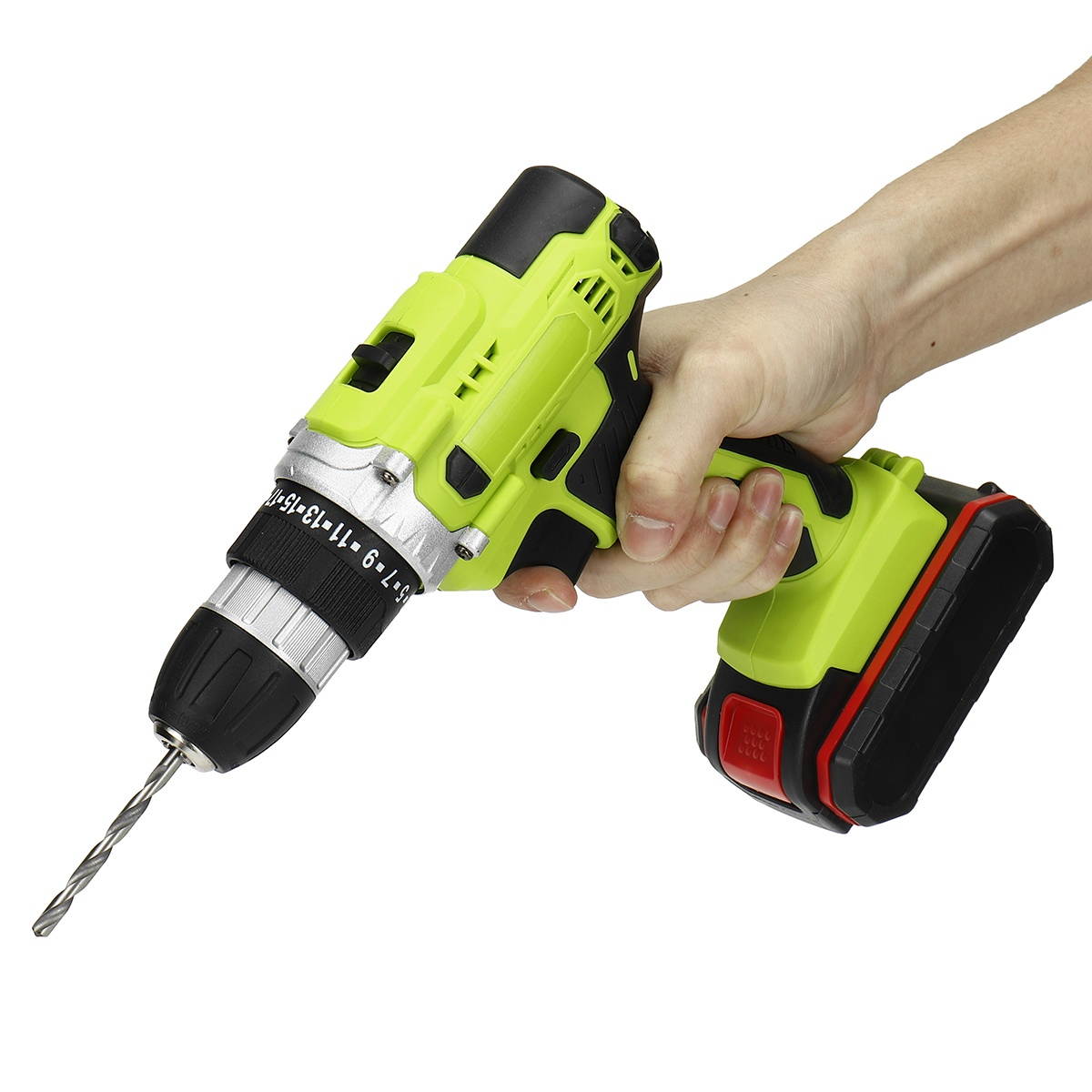 3 in 1 Multifunctional Cordless Electric Drill 48VF 25+3 3/8-Inch Chuck Impact Drill W/ 1/2pcs Battery-US Plug/One Battery
