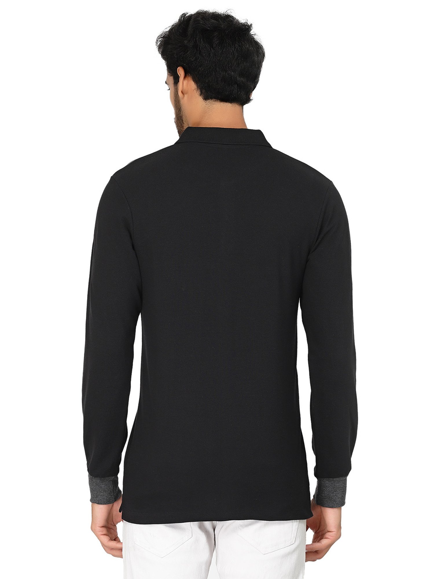 Kalt Black & Red Regular Fit Polo T-Shirt