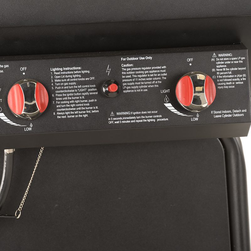 Smoke Hollow LS2016-2 2-Burner 320-Inch Outdoor Propane Gas Grill with 2 Wheels and 2 Side Tables, Black