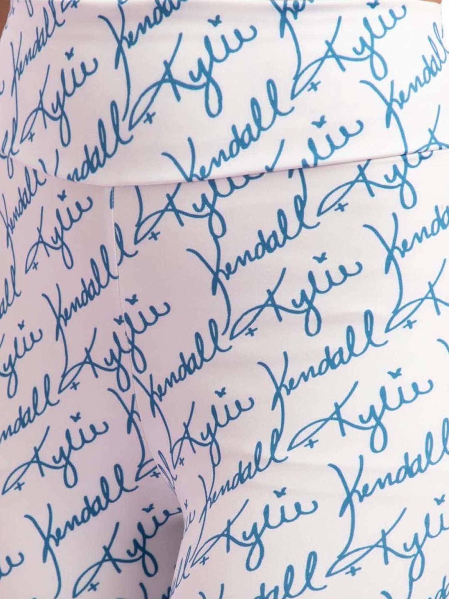 KENDALL + KYLIE White & Blue Printed Leggings