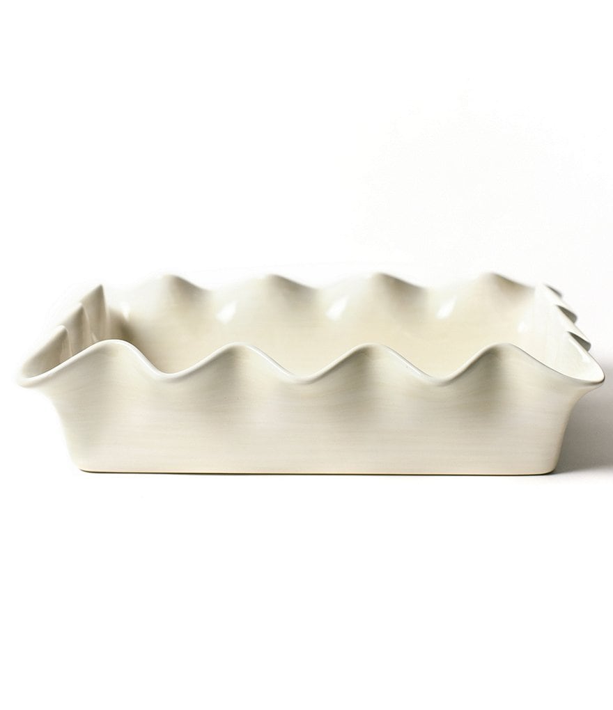 Coton Colors Signature White Ruffle Casserole Dish