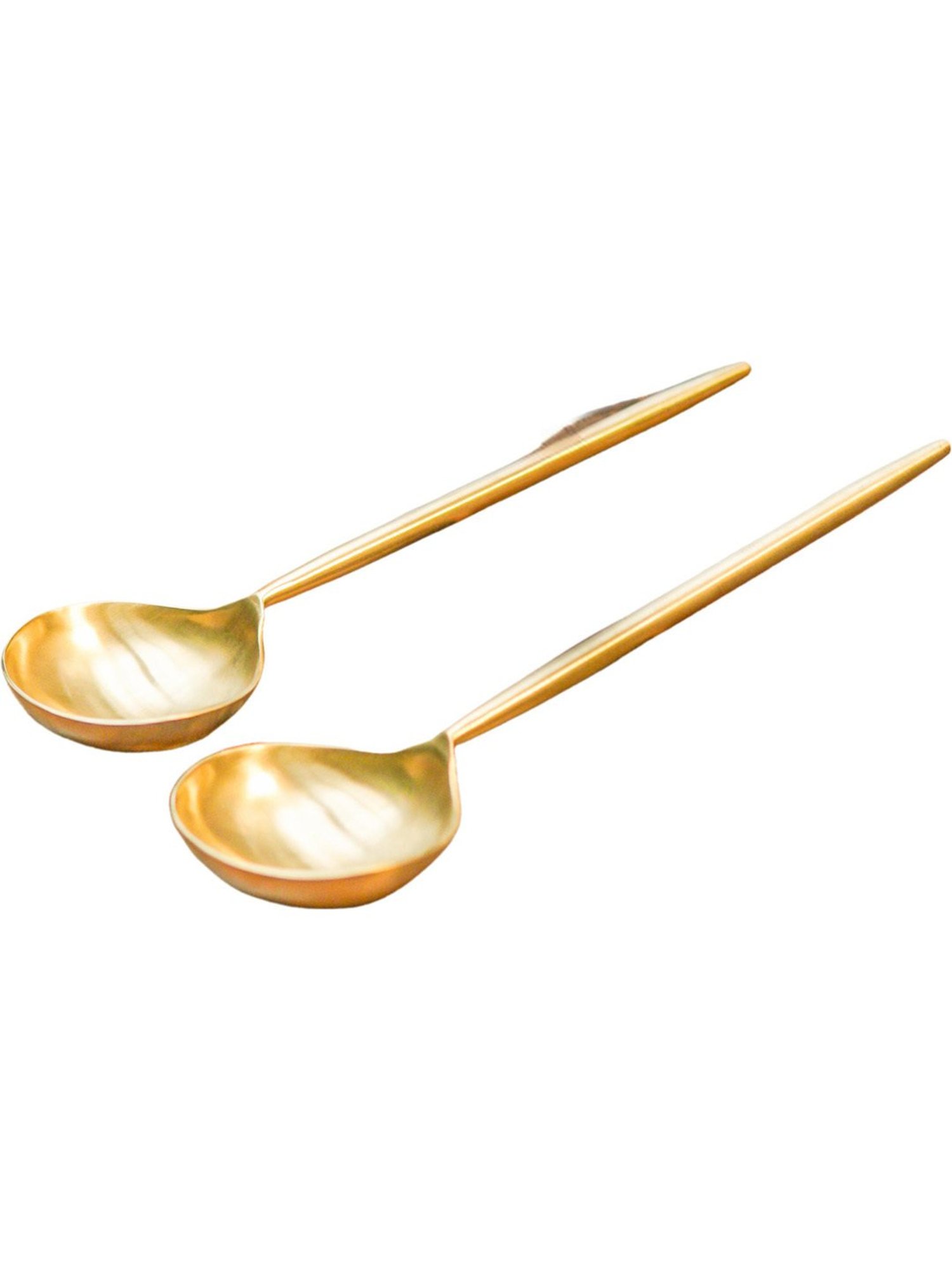 Ambi Pair Of Exquisite Brass Serving Laddle Spoon Set