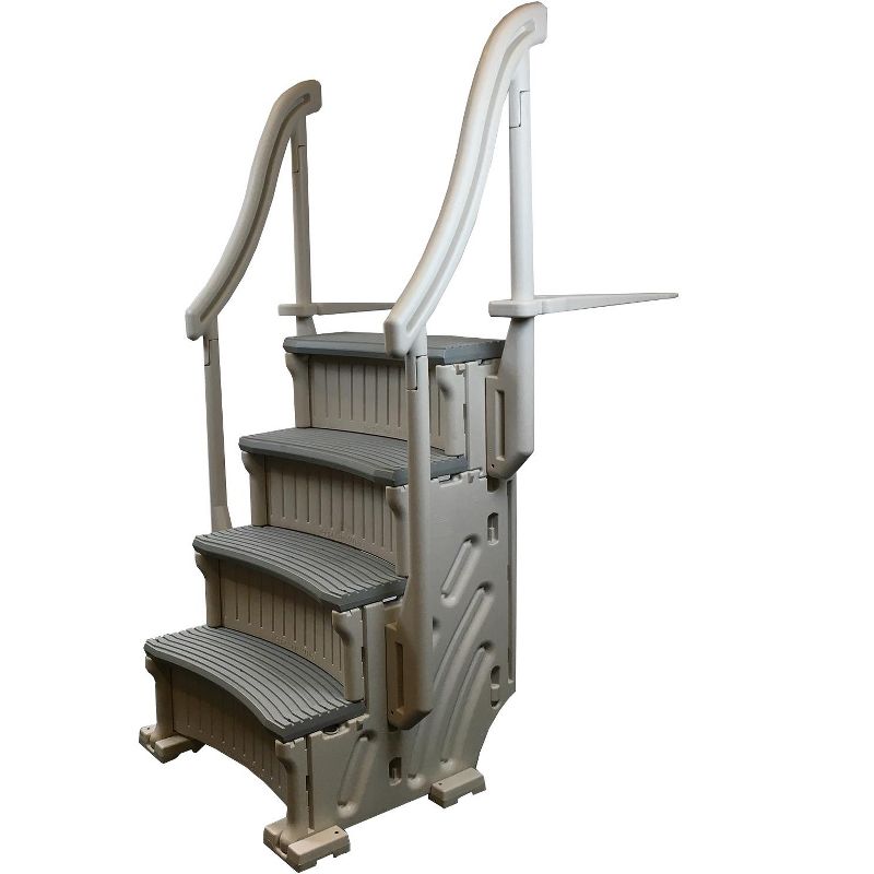 Confer CCXAG Gray 4-Step Above Ground Swimming Pool Grand Entry Steps Staircase