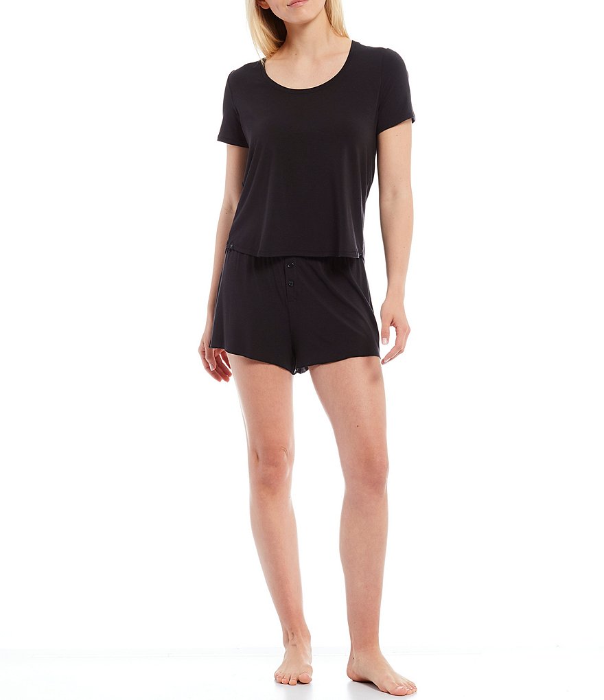 Barefoot Dreams Luxe Milk Jersey Coordinating 2-Piece Boxer Set