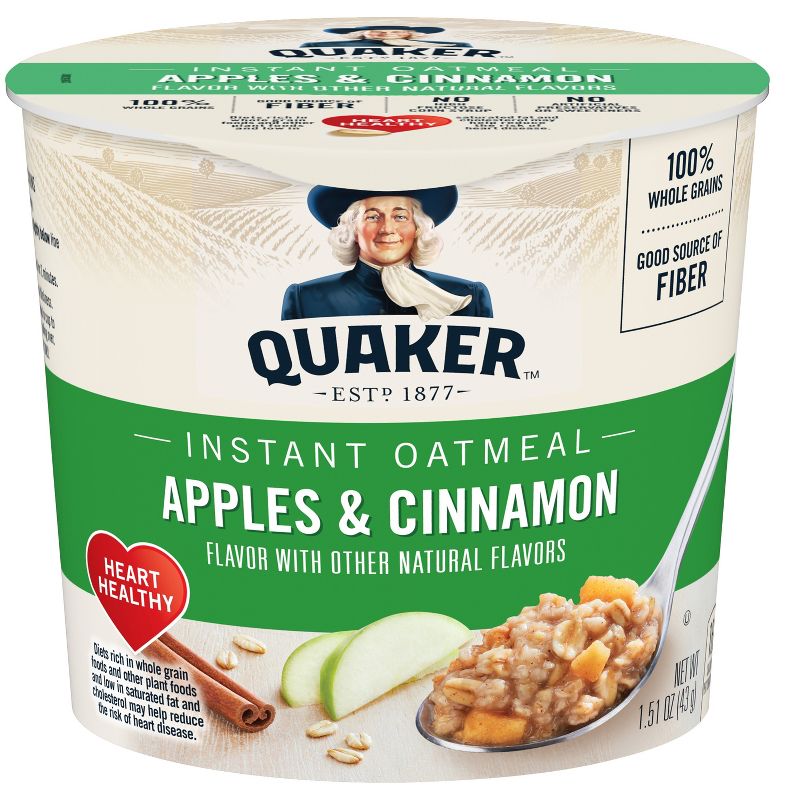 Quaker Instant Oatmeal Cup Apple Cinnamon 1.51oz