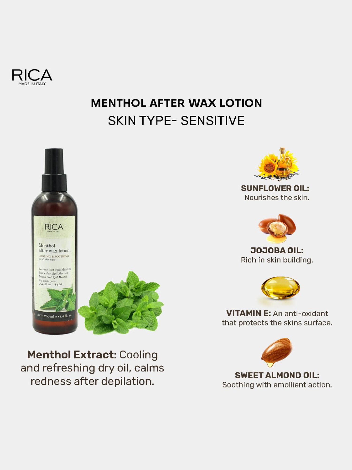Rica Menthol After Waxing Lotion - 250 ml