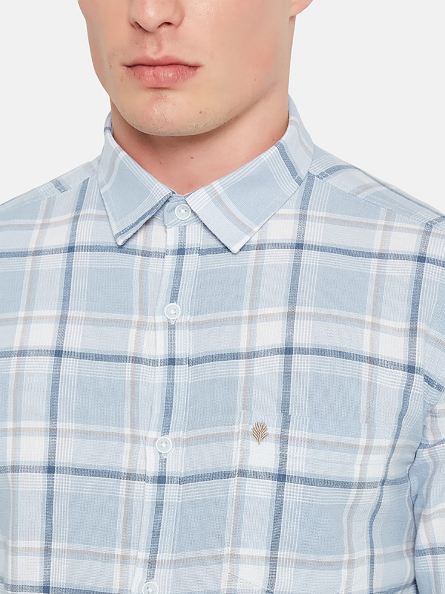 METTLE Blue Regular Fit Check Shirt