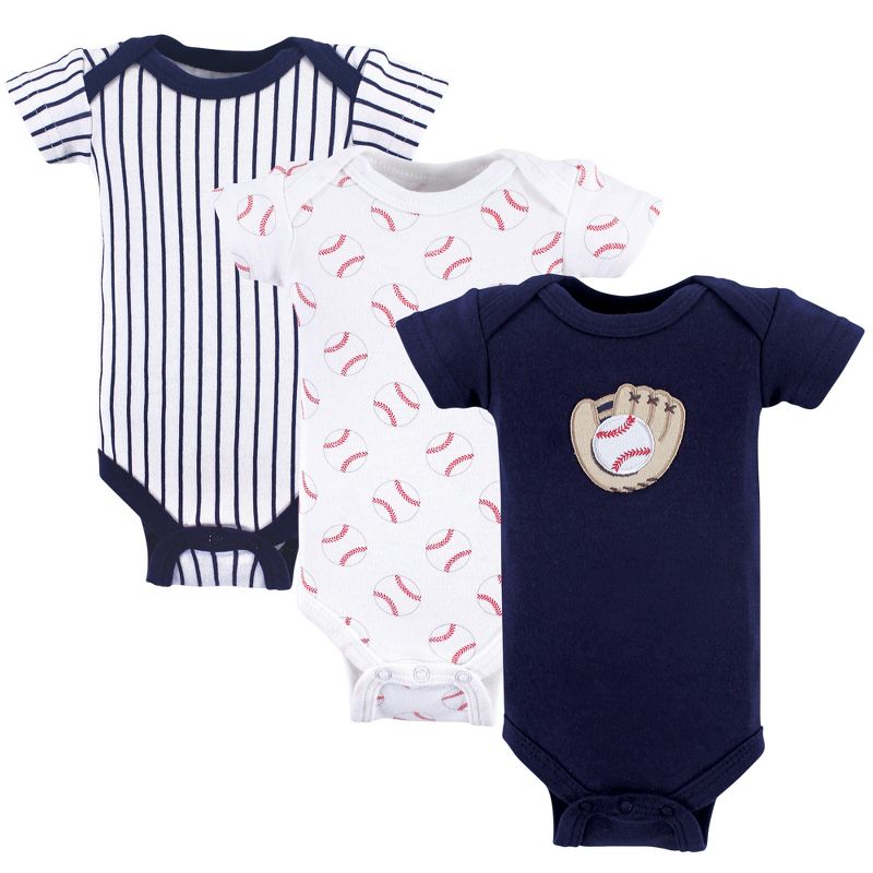 little planet by carter's Baby Boys' 3pk Bodysuits - Blue/White/Gray Preemie