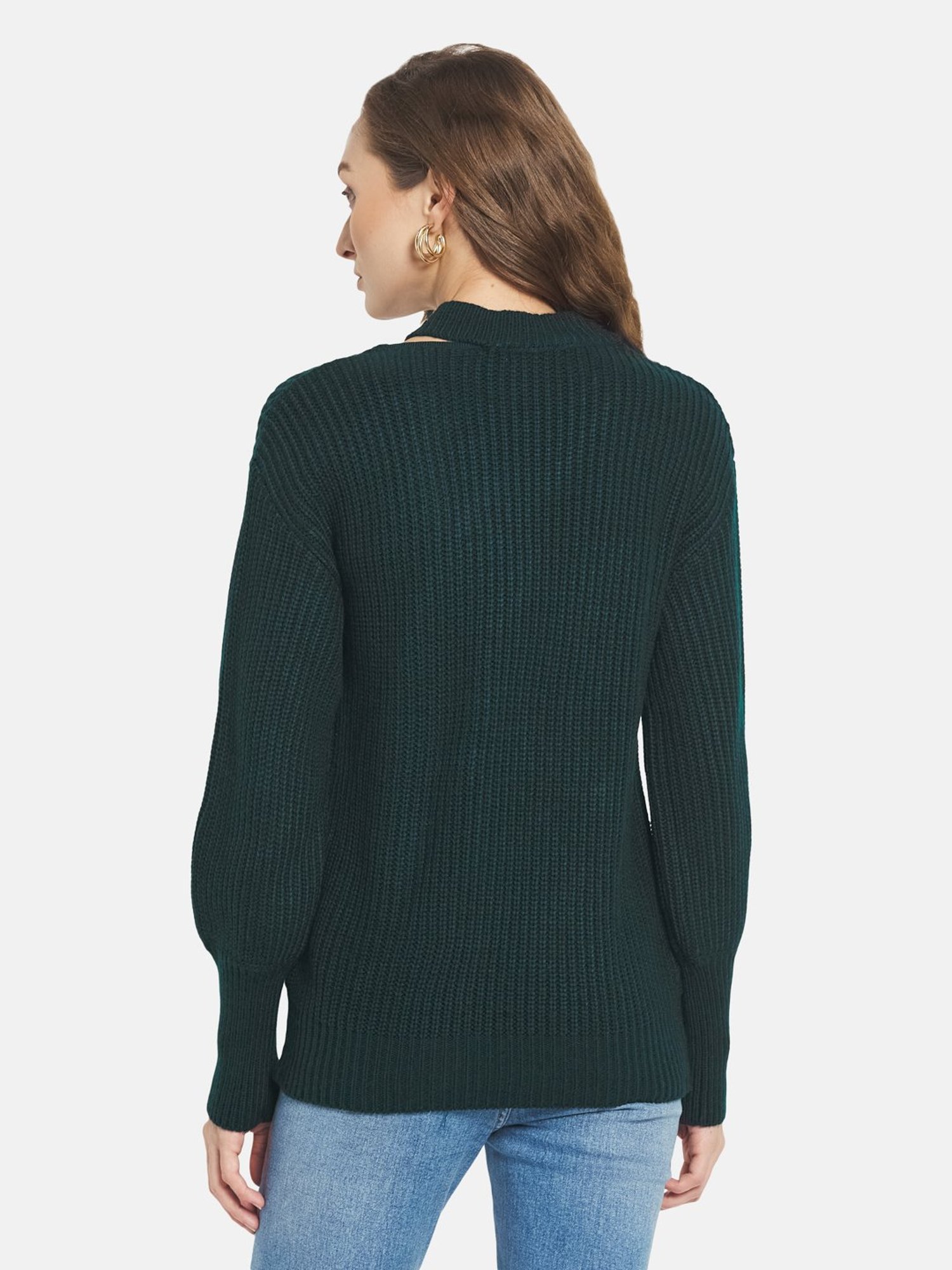 METTLE Green V Neck Pullover