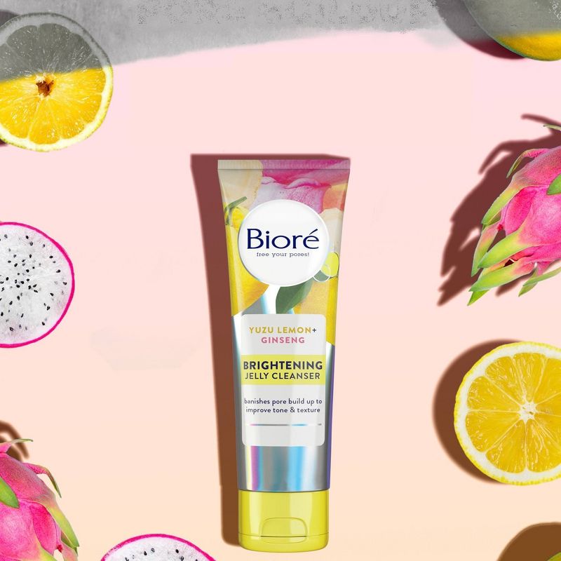 Biore Brightening Jelly Cleanser - Yuzu Lemon and Ginseng - 4 fl oz