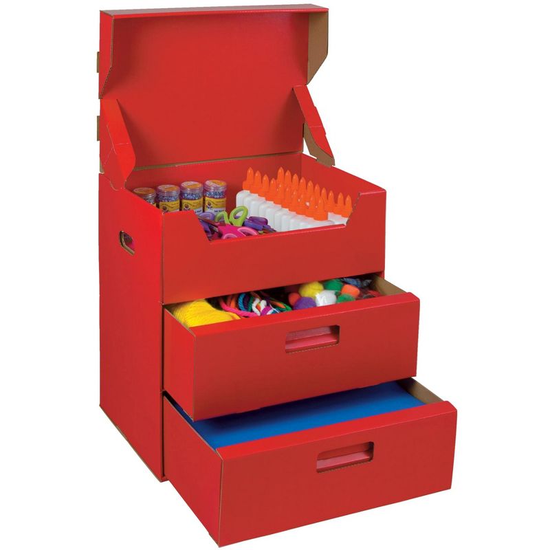 Classroom Keepers Tool Box, 19-1/2 x 13-1/2 x 20 Inches, Red