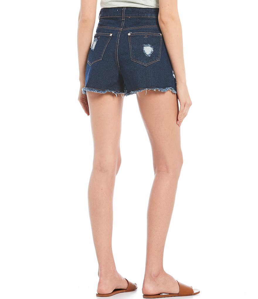 C&V Chelsea & Violet Mid Rise Distressed Cut-Off Denim Shorts