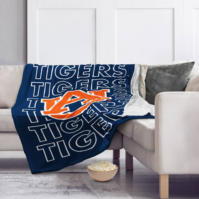 NCAA Auburn Tigers Collegiate Echo Wordmark Plush Throw Blanket