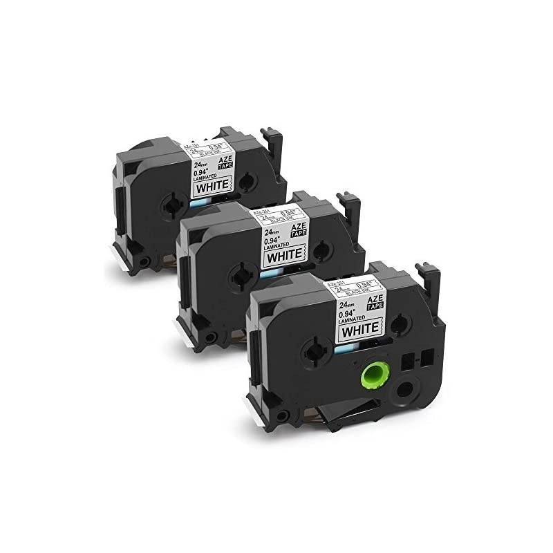 Compatible Label Tape Replacement for Brother TZe251 TZ251 TZ251 Laminated Black on White 094quot24mm x 262 Work with PTouch Label Maker Model PT D600 D600VP P700 2730 3 Pack