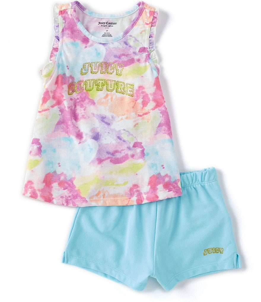 Juicy Couture Little Girls 2T-6X Tie-Dye Tank Top & Shorts Set
