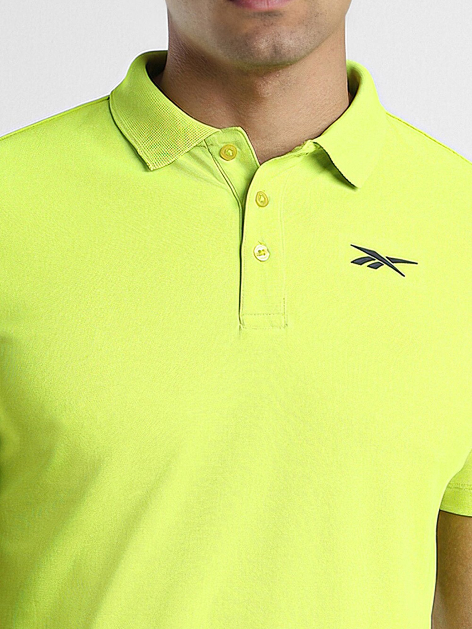 Reebok Lime Green Regular Fit Sports Polo T-Shirt