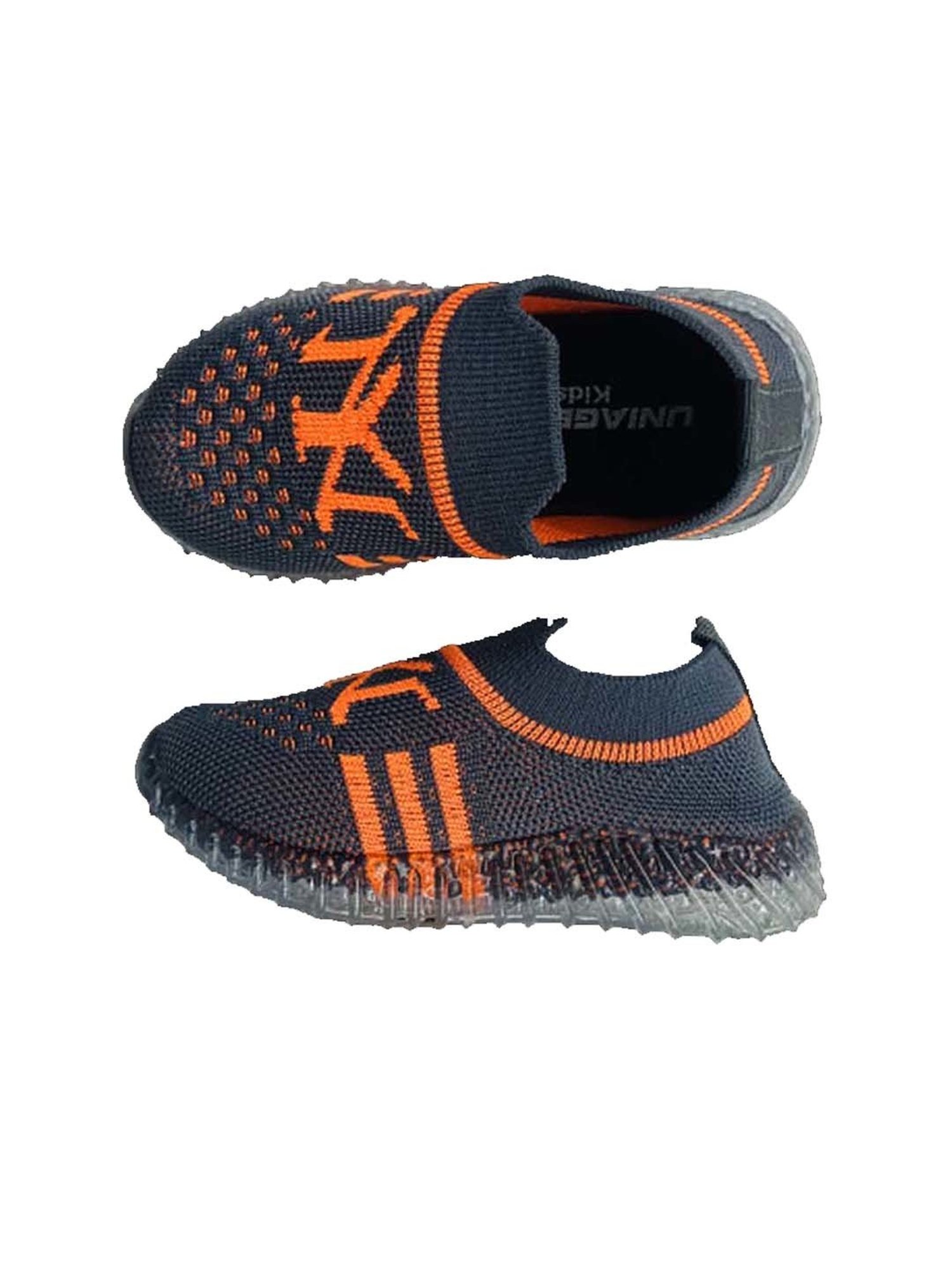 Priaansha Kids Grey & Orange Casual Slip-Ons