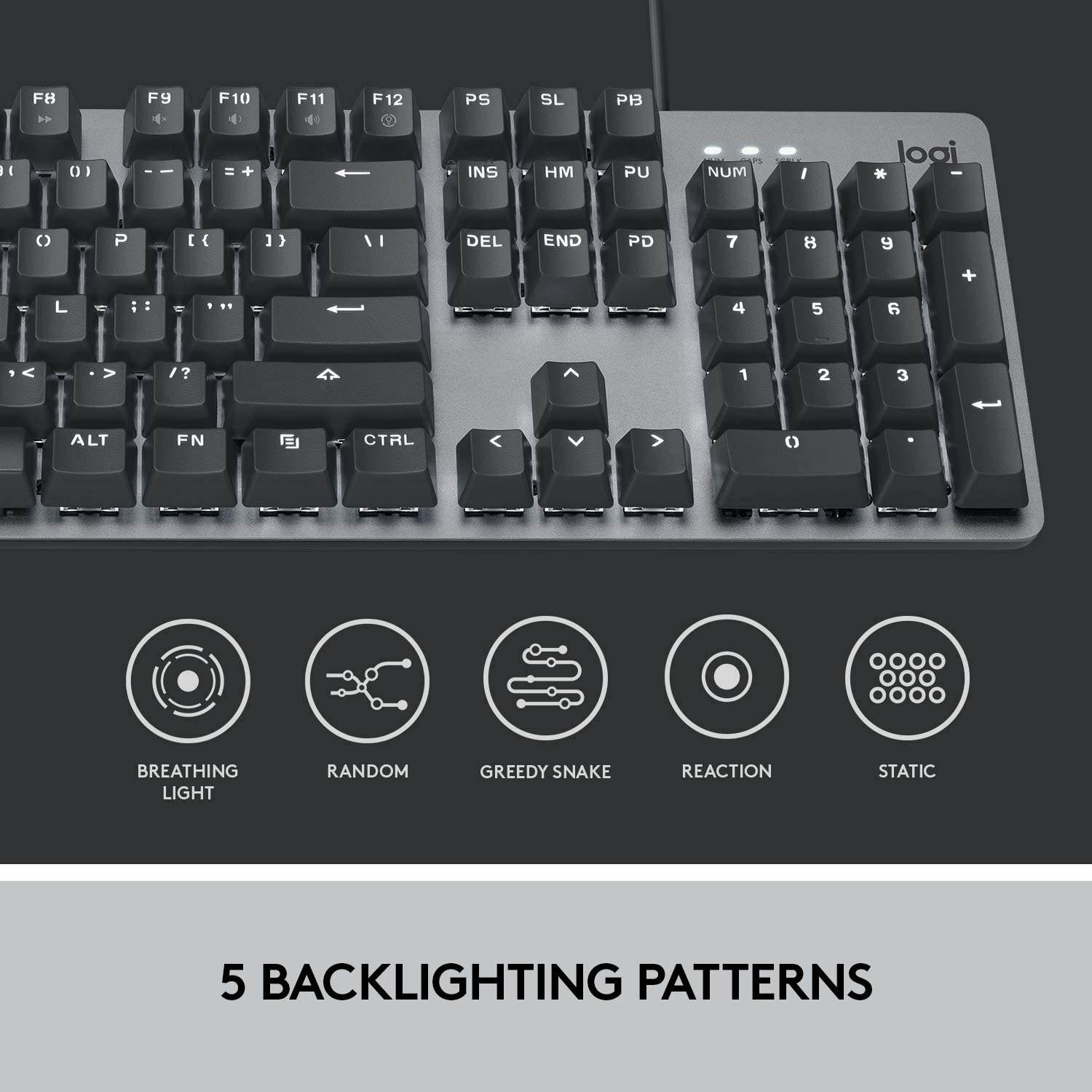 Logitech K845 Mechanical Illuminated Keyboard Mechanical Switches Strong Adjustable Tilt Legs Full Size Aluminum Top Case 104 Keys USB Corded Windows (TTC Red Switches)