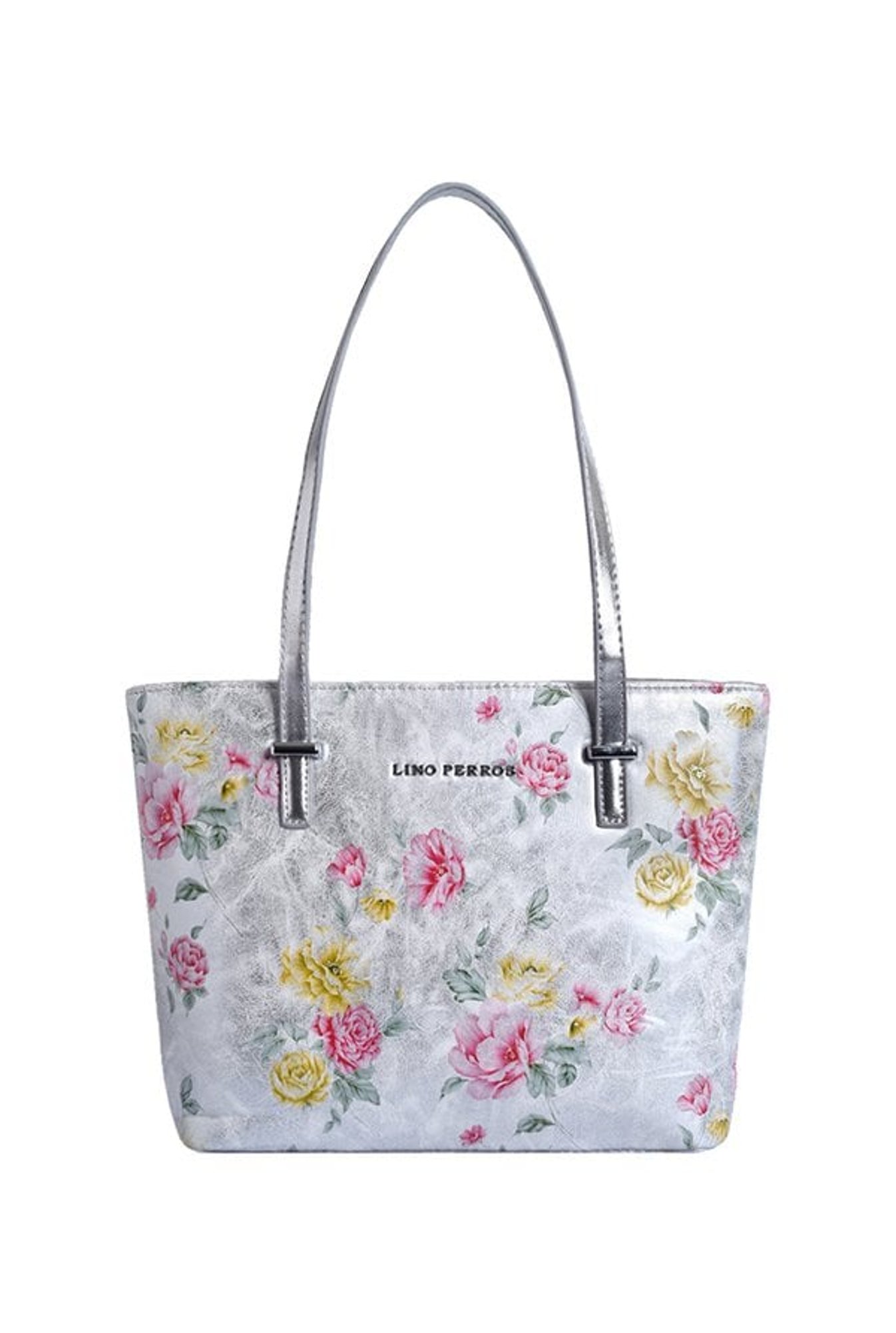 Lino Perros Silver & Pink Floral Shoulder Bag