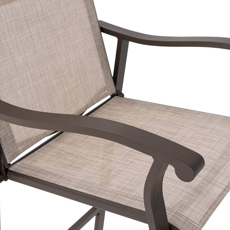 2pc Outdoor Counter Height Aluminum Bar Stools - Beige - Crestlive Products