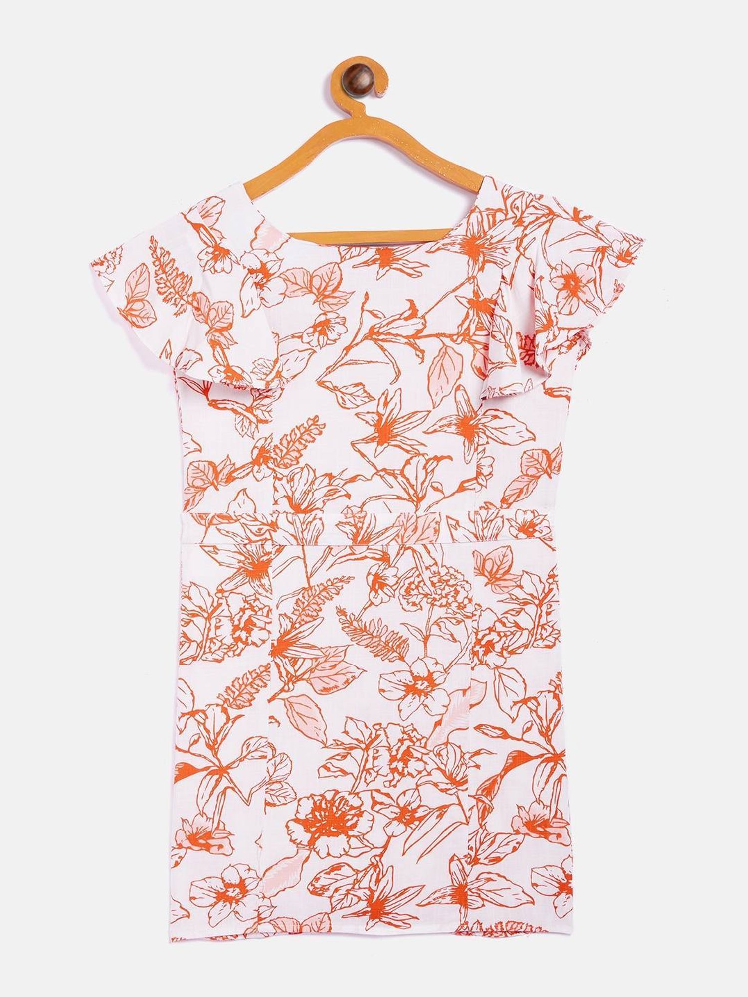 Crimsoune Club Kids Orange Printed Dress