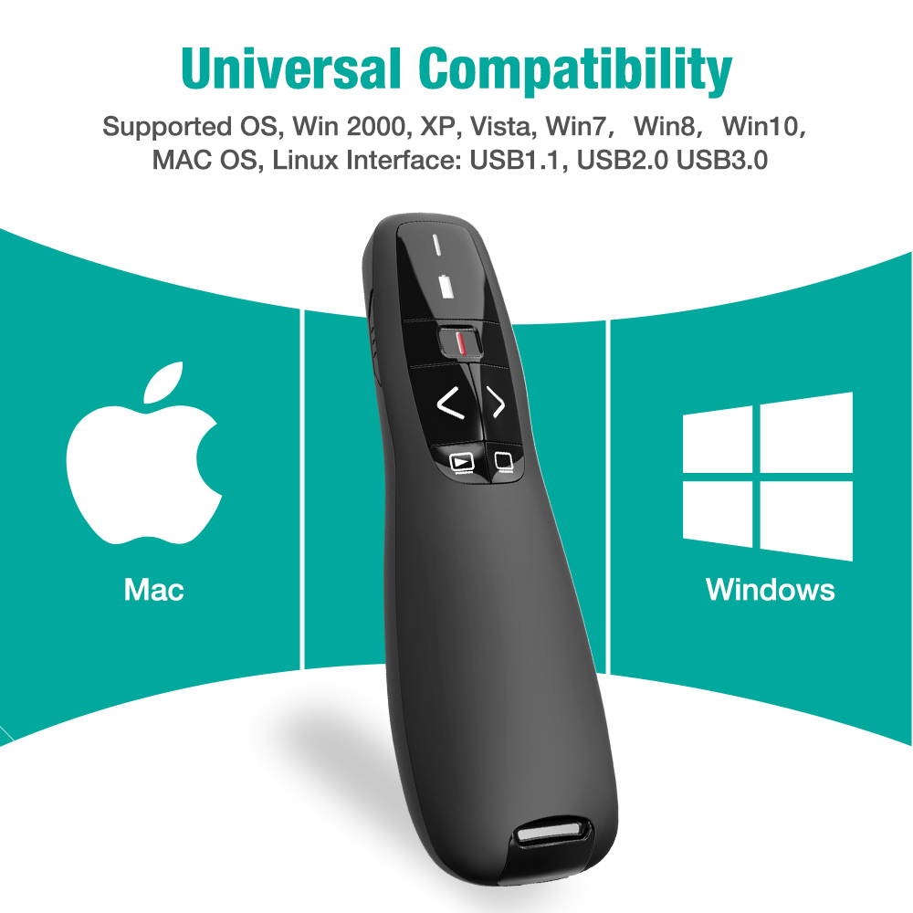 Wireless powerpoint clicker,presentation clicker, BEBONCOOL USB Presentation Remote Control PowerPoint Presentation Clicker with laser pointer for Keynote/PPT/Mac/PC&hellip;