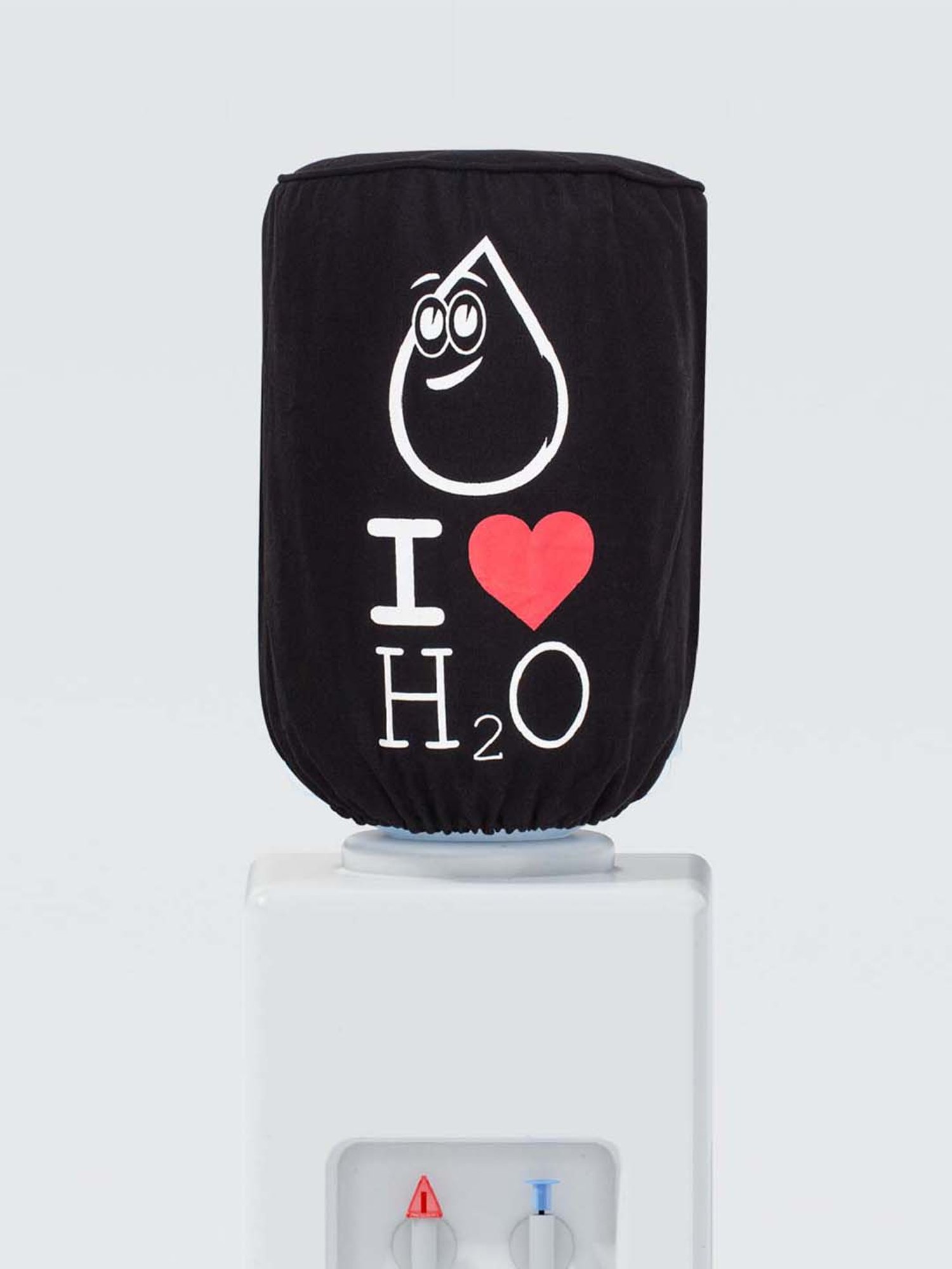 Swayam Black & White Cotton 20 Litre Water Dispenser Bottle Cover - Set of 1