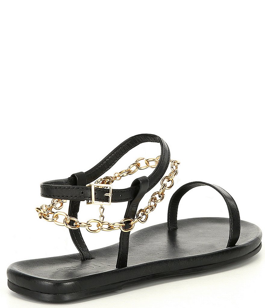 Schutz Celyna Leather Chain Detail Sandals