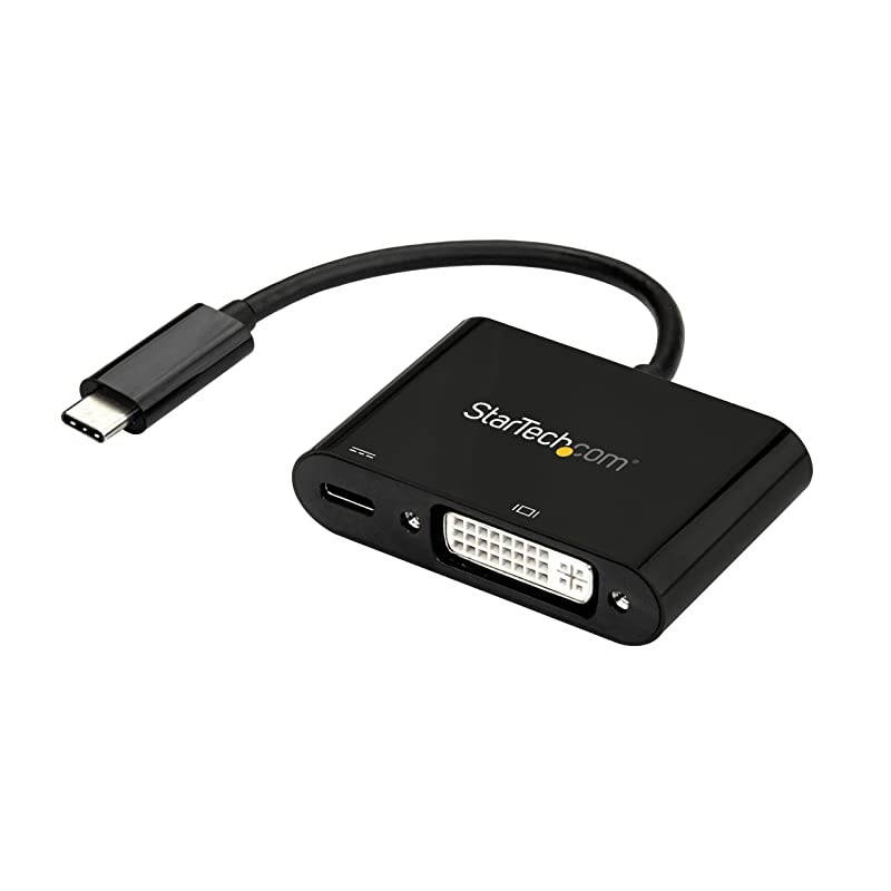 com USB C to DVI Adapter with Power Delivery 1080p USB TypeC to DVID Single Link Video Display Converter w Charging 60W PD PassThrough Thunderbolt 3 Compatible Black CDP2DVIUCP