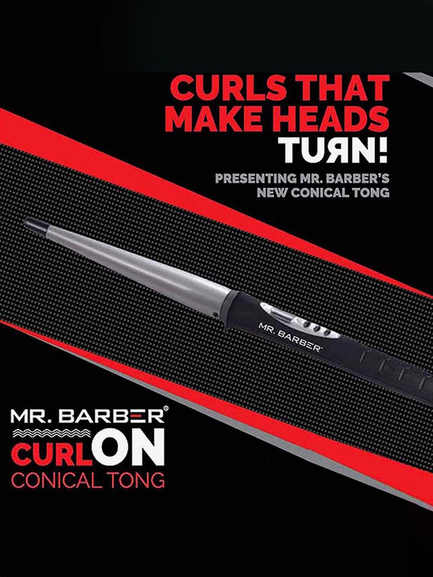 Mr. Barber Curl On CN-19 Conical Tong (Black)