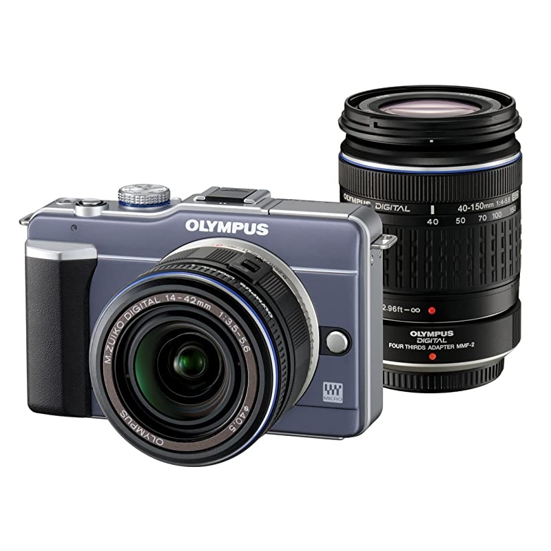 PEN E-PL1 12.3MP Live MOS Micro Four Thirds Mirrorless Digital Camera with 14-42mm f/3.5-5.6 Zuiko Digital Zoom Lens (Slate Blue) (Old Model)