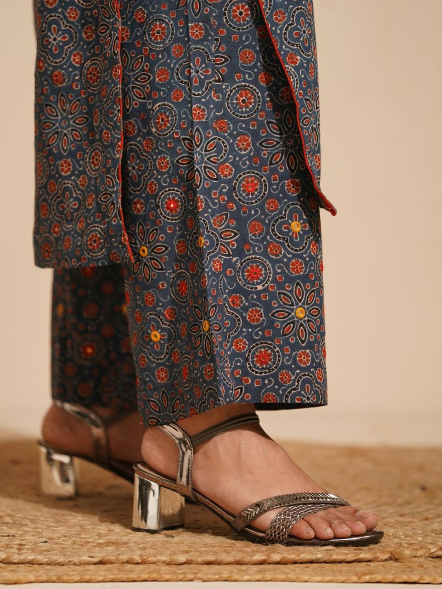 Love Chic Indigo Blue Cotton Ajrakh Palazzos