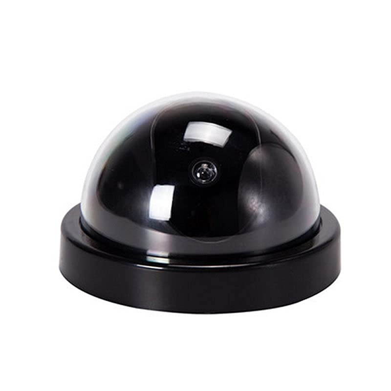 2 X Black Dome Fake Dummy Security CCTV Camera Waterproof IR LED Flashing Red Light Outdoor Indoor Surveillance