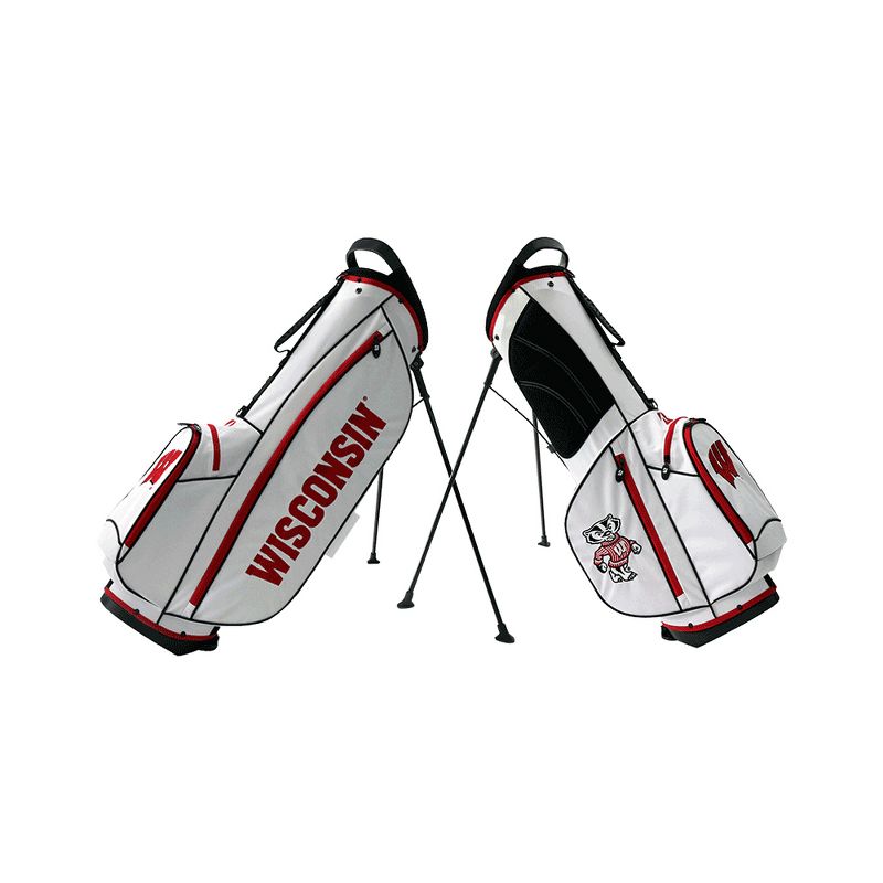 Bridgestone 2019 Collegiate University NCAA 9 In 4 Way Stand Lightweight Golf Bag with Carry Handle, Wisconsin