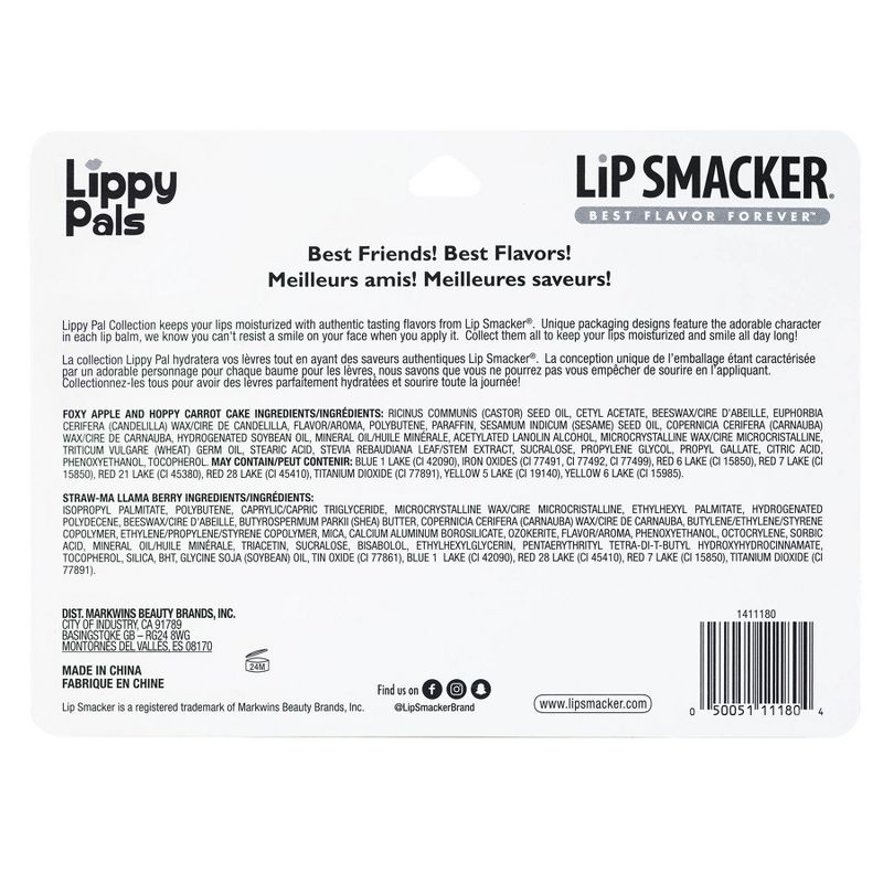 Lip Smacker Lippy Pal Lip Balm – Fox/Bunny/Llama – 3pk