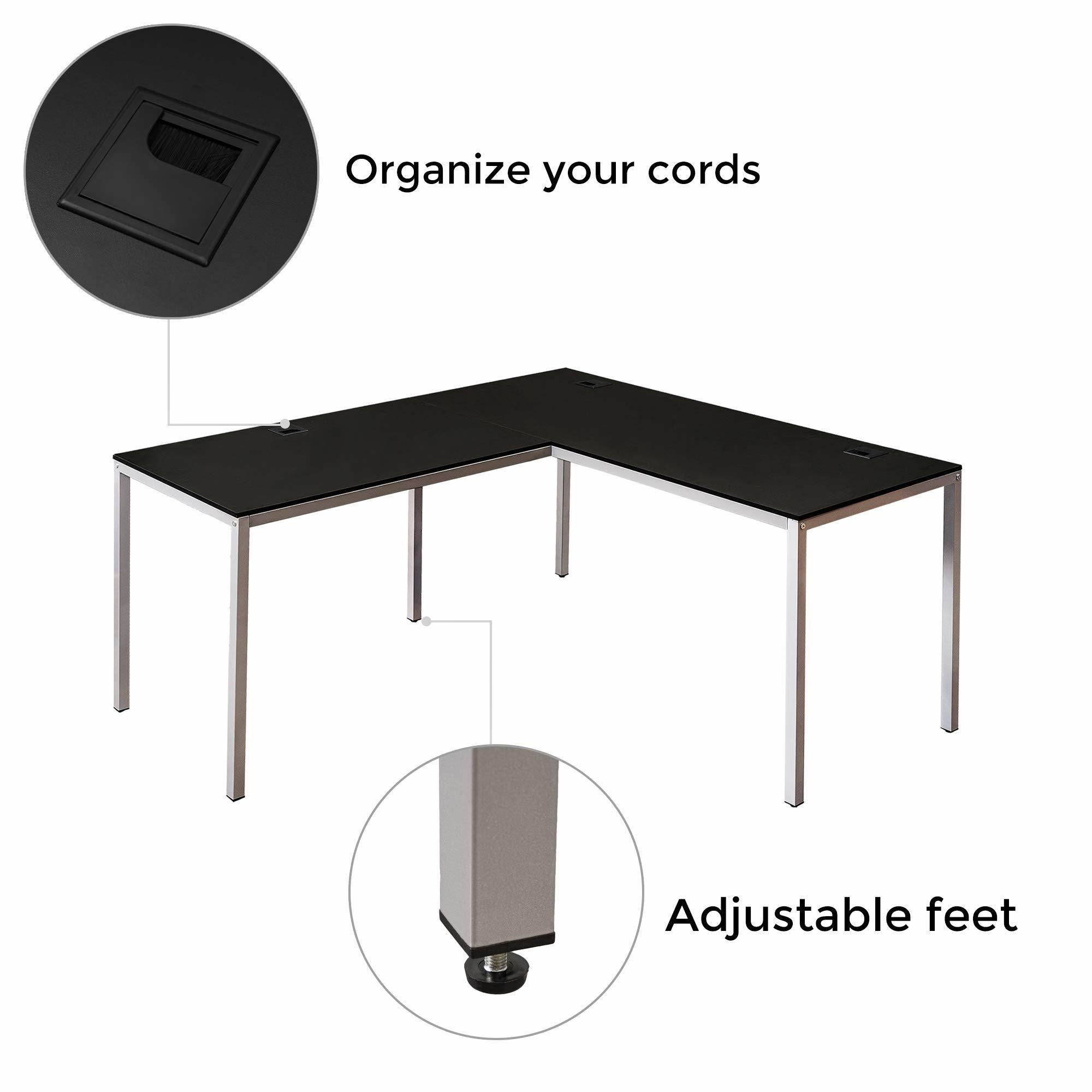 60" L Shaped Desk Corner Computer Desk Gaming Table Workstation for Home Office Study