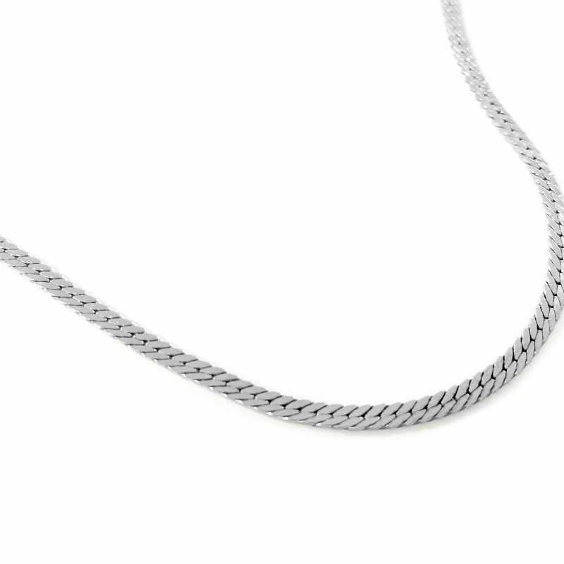 Women's Zirconite Necklace with 1mm Cubic Zirconia Triangle in Sterling Silver - Rhodium