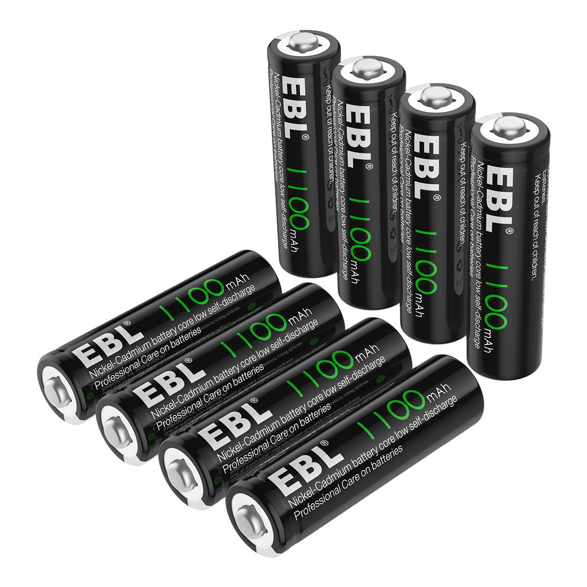 EBL 12 Pack 1100mAh AA Ni-CD Battery 1.2V Rechargeable Batteries for Garden Solar Light