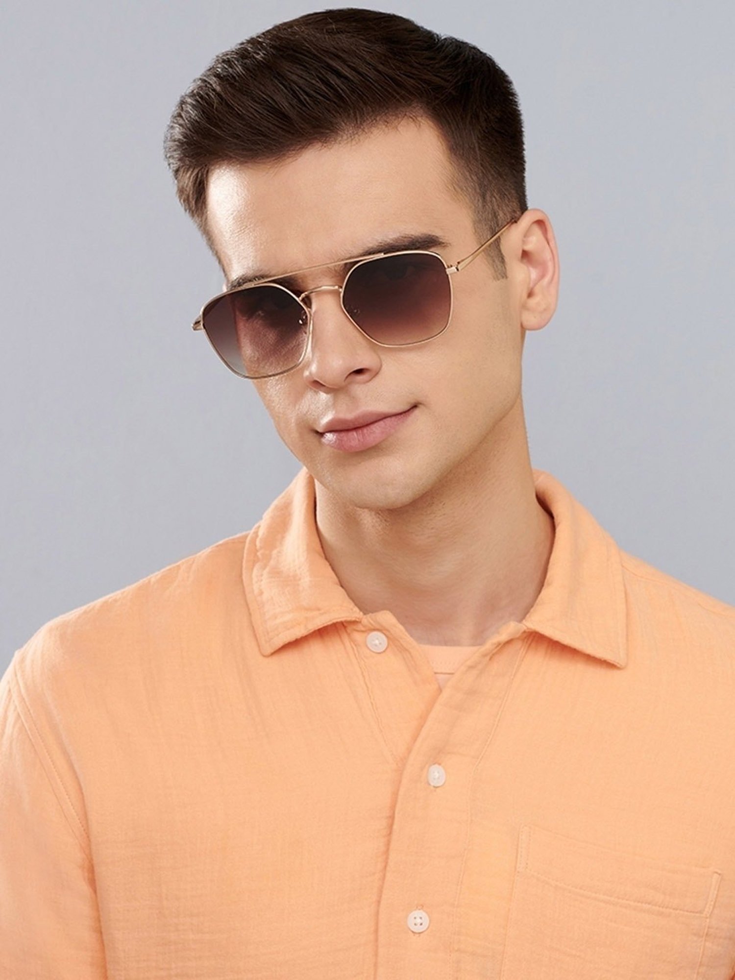 John Jacobs JJ S12471 Brown Square Sunglasses