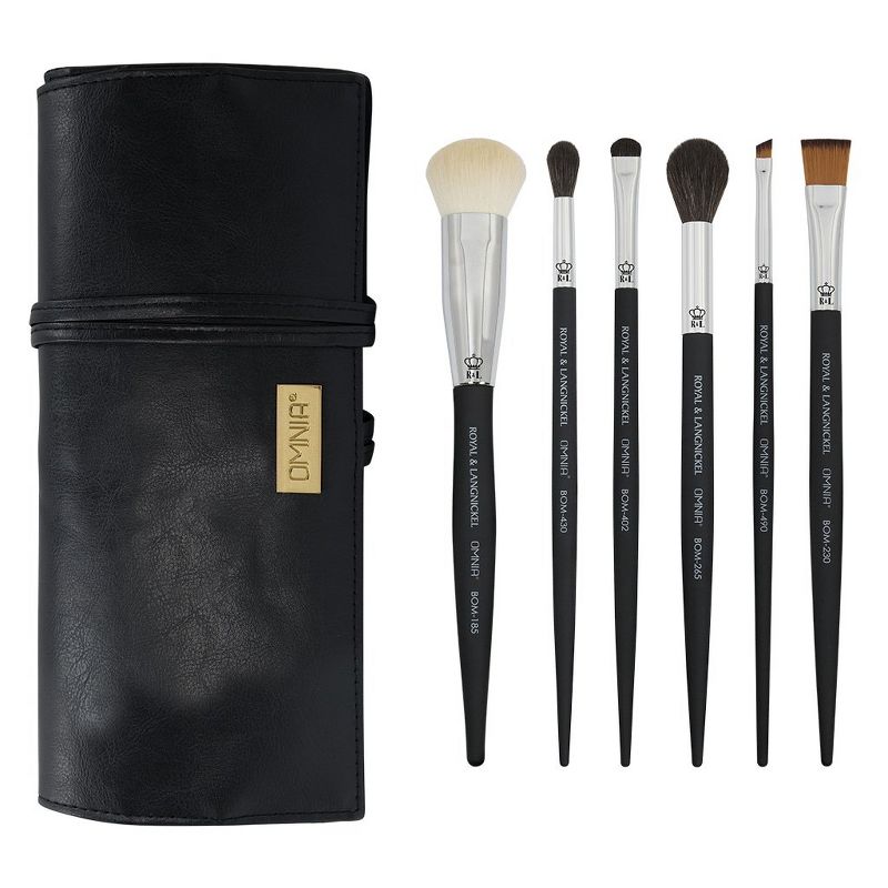 OMNIA Brush Artist Favorites, Ashley Vieira, 7pc  Makeup Brush Set with Wrap