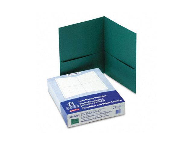 Oxford 57556 Twin-Pocket Portfolio, Embossed Leather Grain Paper, Hunter Green