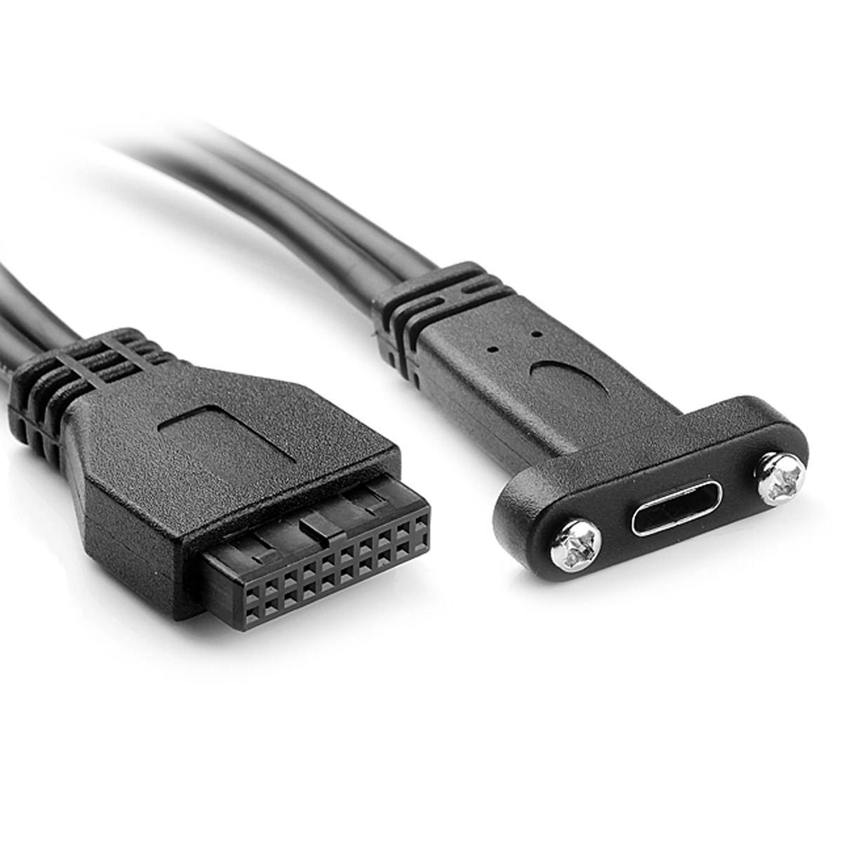 CY Single Port USB 3.1 Type C USB-C Female to USB 3.0 Motherboard 19pin Header Cable 40cm UC-365-0.4M