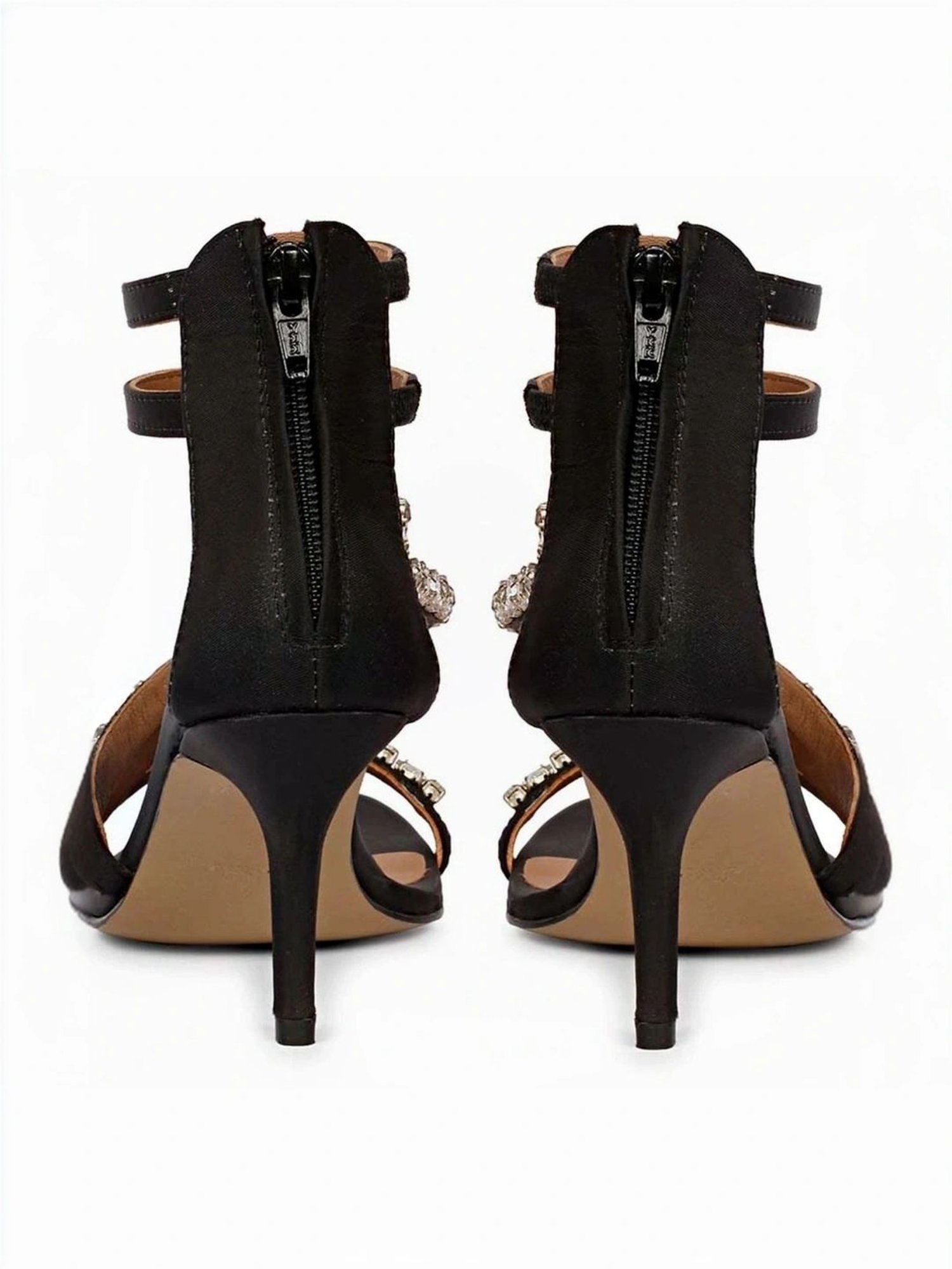 Saint G Women's Vittoria Black Ankle Strap Stilettos